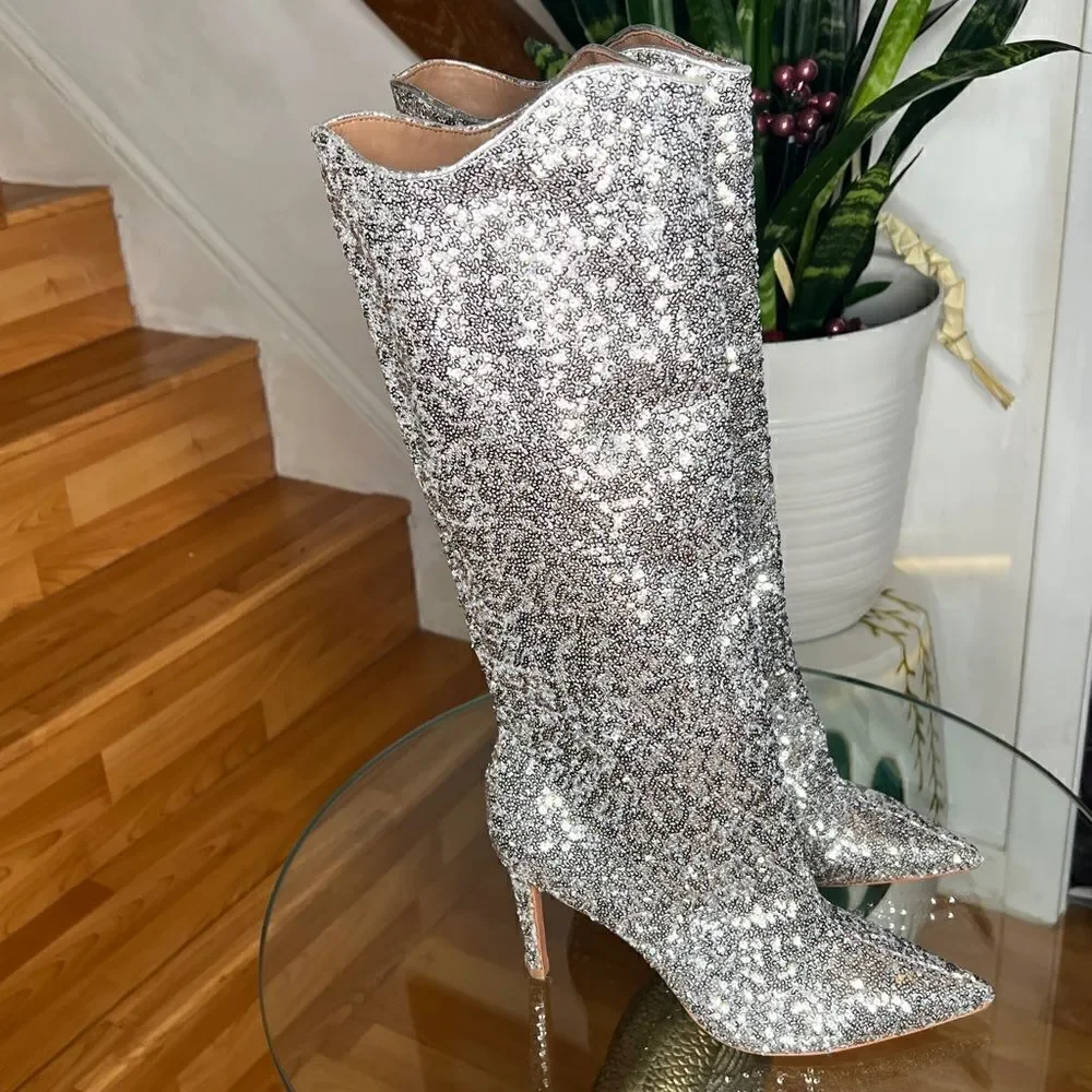 New Free People Vicenza After Midnight Sequin Boots